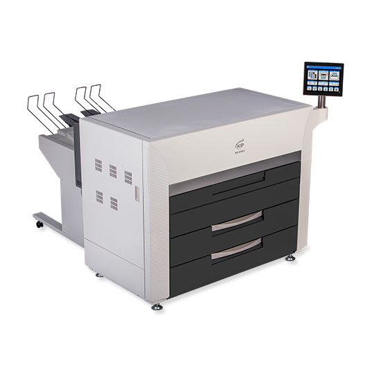 KIP 990C 4 Roll High Demand Color Production System with Professional Edge Stacker and 2300 CCD Color Scan Station