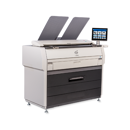 KIP 7172G 4D - 2 Roll BW MFP System with CIS Color Scanning and Top Stacking